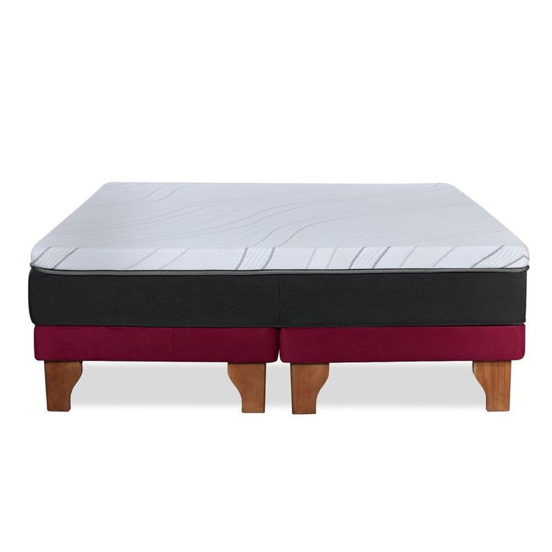 CAMA ZEN TOP FOAM VISCO TELA BURDEO 2PZA-1
