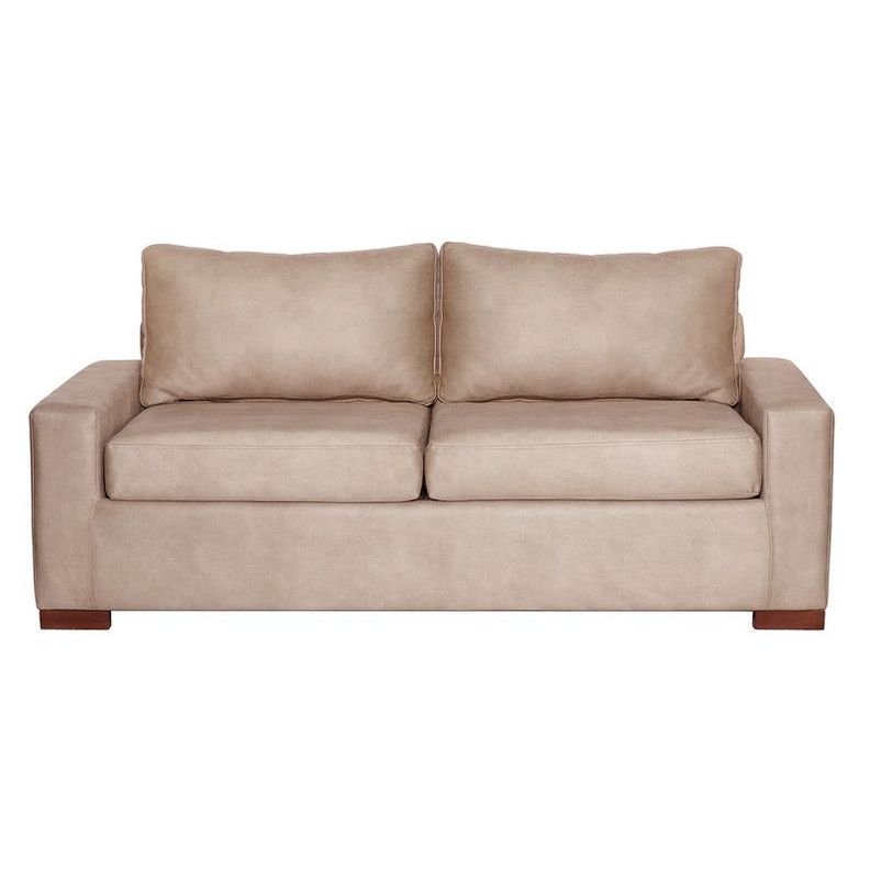 Sofa Cama Livorno 2Pl Cuero Kentucky Beige-1
