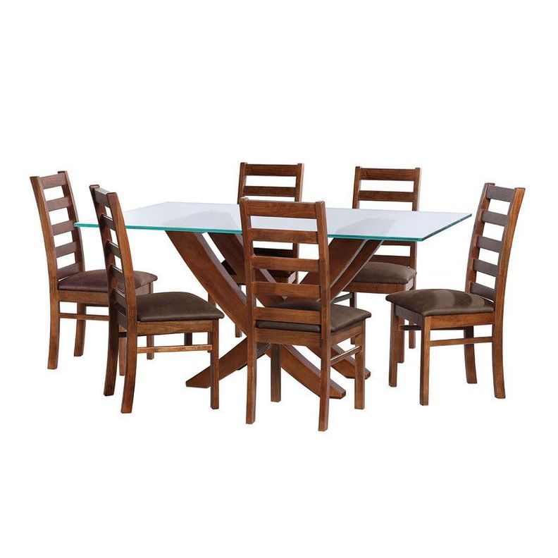 Juego De Comedor Alicante 6 Sillas Burgos Cuero Kentucky Cafe Moro-0