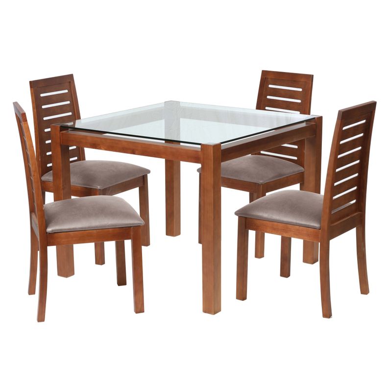Juego De Comedor Barcelona 1000X1000 S/Tenerife Cuero Gris-0