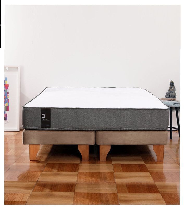 Cama Europea Zen Best Tela Velvet Beige 2 Plazas-0