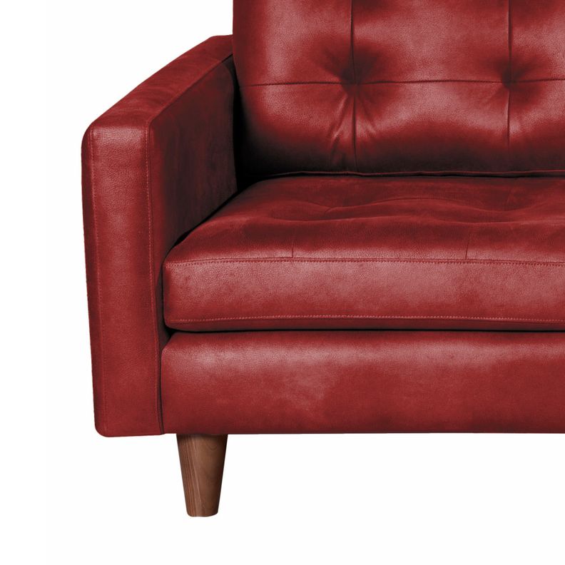 Sofa Seccional Derecho Napoles Cuero Ketucky Rojo-4