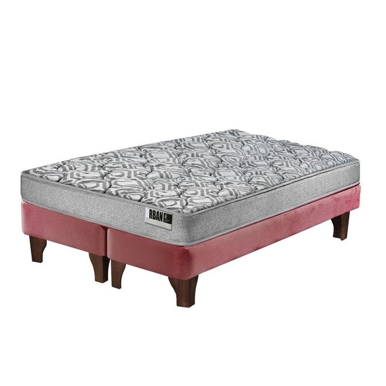 Cama Europea Cannon Zen Urban 2 Plazas Tela Palo Rosa-1