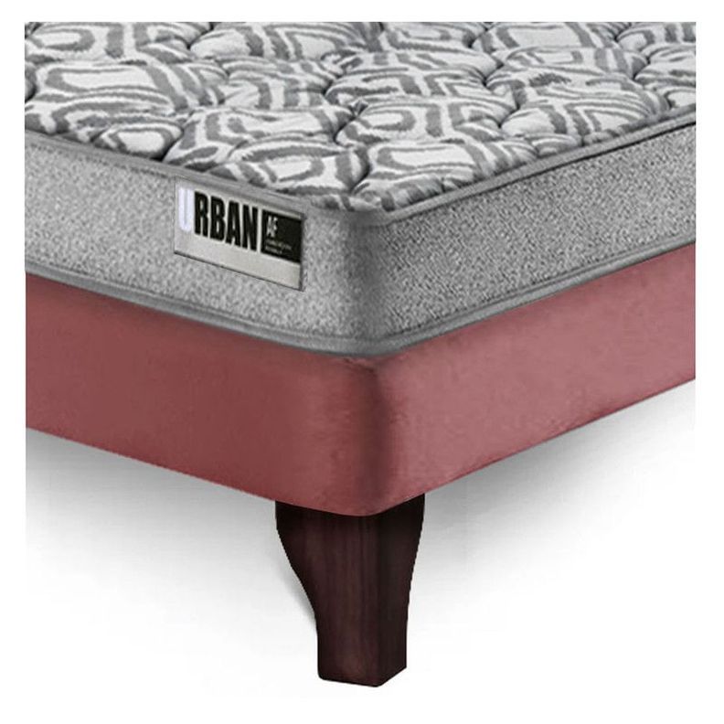 Cama Europea Cannon Zen Urban 2 Plazas Tela Palo Rosa-6