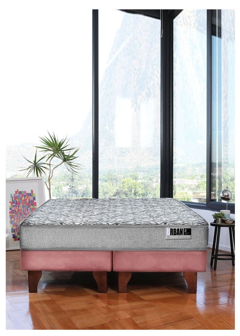 Cama Europea Cannon Zen Urban 2 Plazas Tela Palo Rosa-0