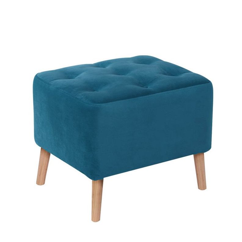 Pouf Lyon Tela Velvet Azul Petroleo