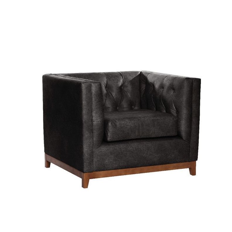 Sofa Roma 1 Cuerpo Capitoné Cuero Colorado Negro-0