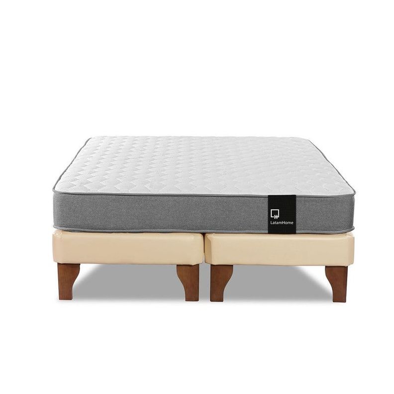 Cama Europea Zen Best Tela Pu Beige 2 Plazas-3