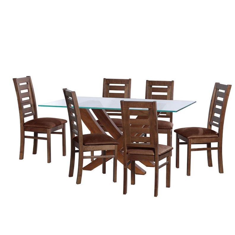 Juego De Comedor Alicante 6 Sillas Murcia Cuero Kentucky Cafe Moro-0