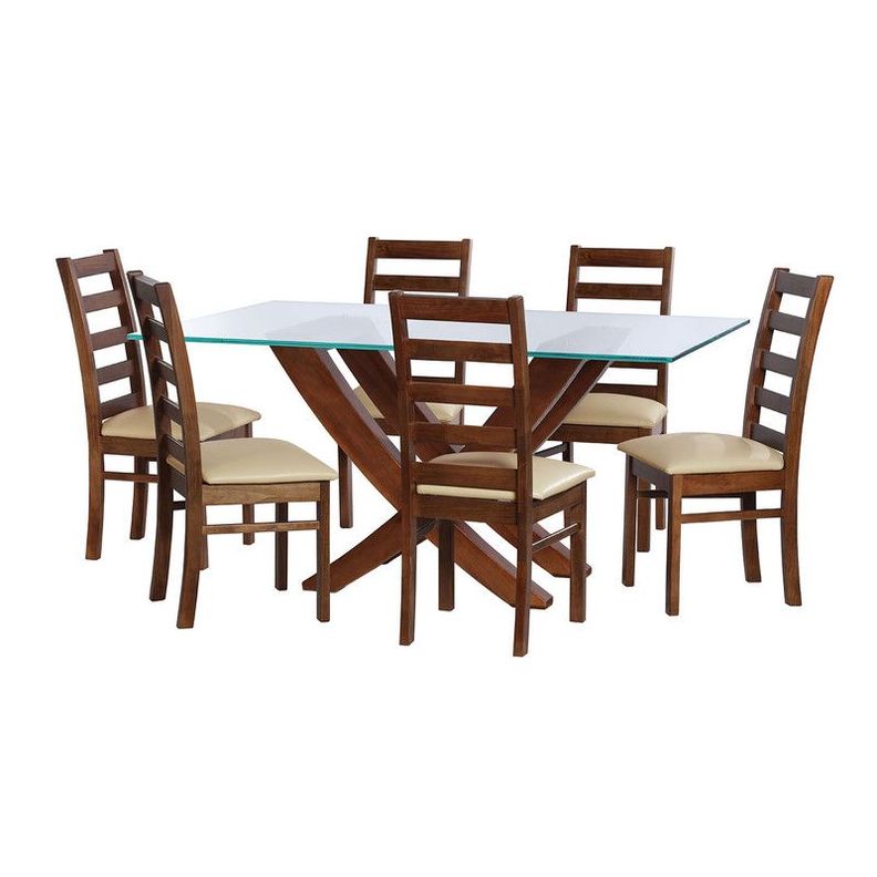 Juego De Comedor Alicante 6 Sillas Burgos Pu Beige-0