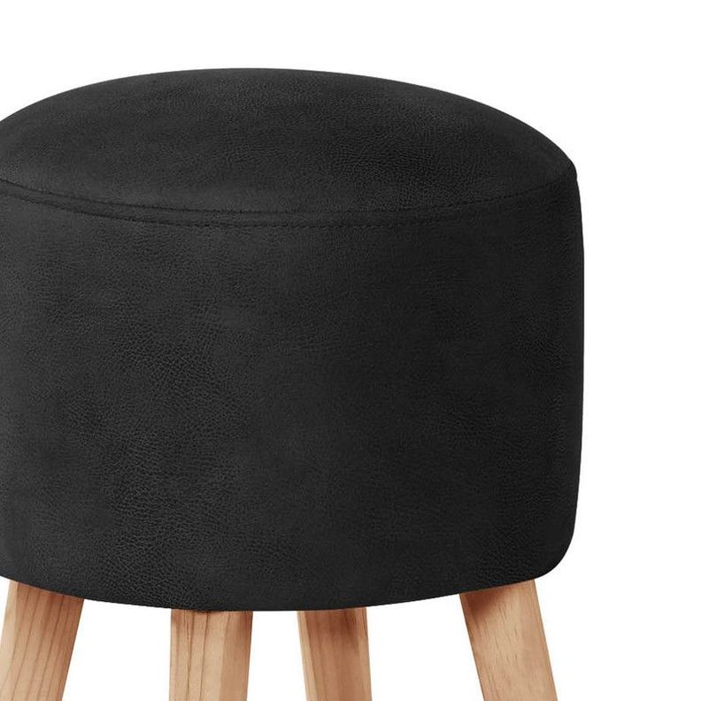 Pouf Nantes  Cuero Kentucky Negro-1