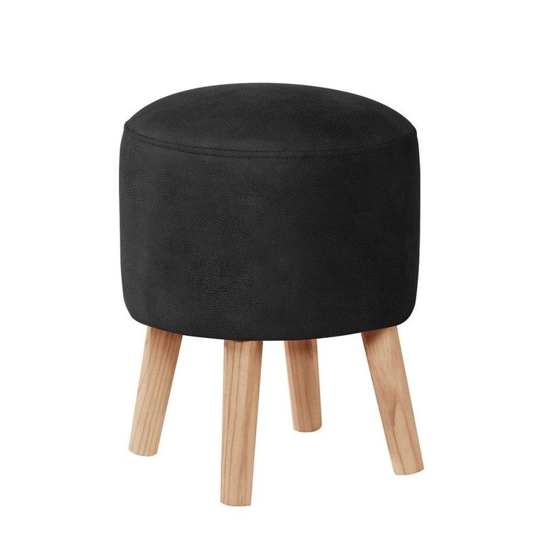 Pouf Nantes  Cuero Kentucky Negro-0