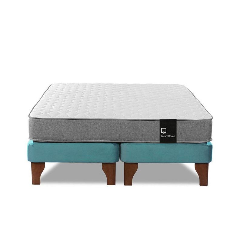 Cama Europea Zen Best Tela Velvet Turquesa 2 Plazas-4