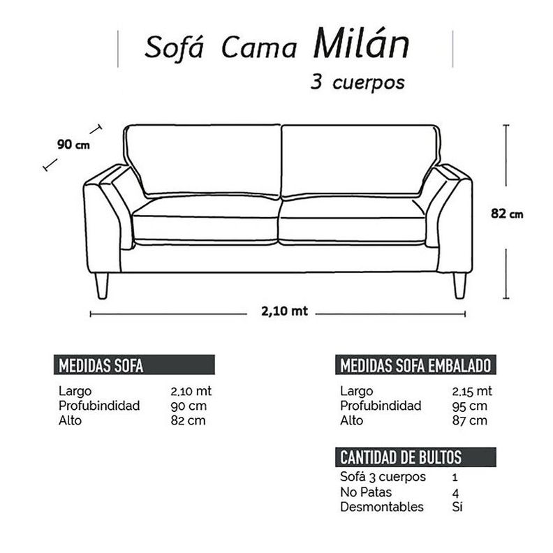 Sofa Milan 3C Con Resortes Pocket Cuero Kentucky Beige-2