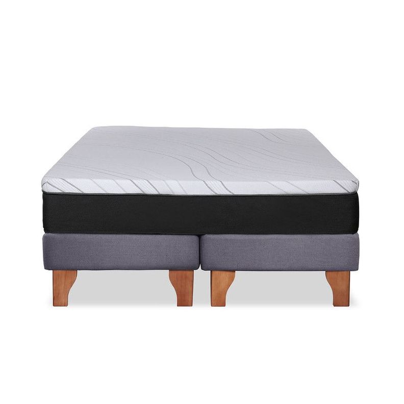 Cama Zen Top Spring  Visco Lino Gris Oscuro 2Pza-5