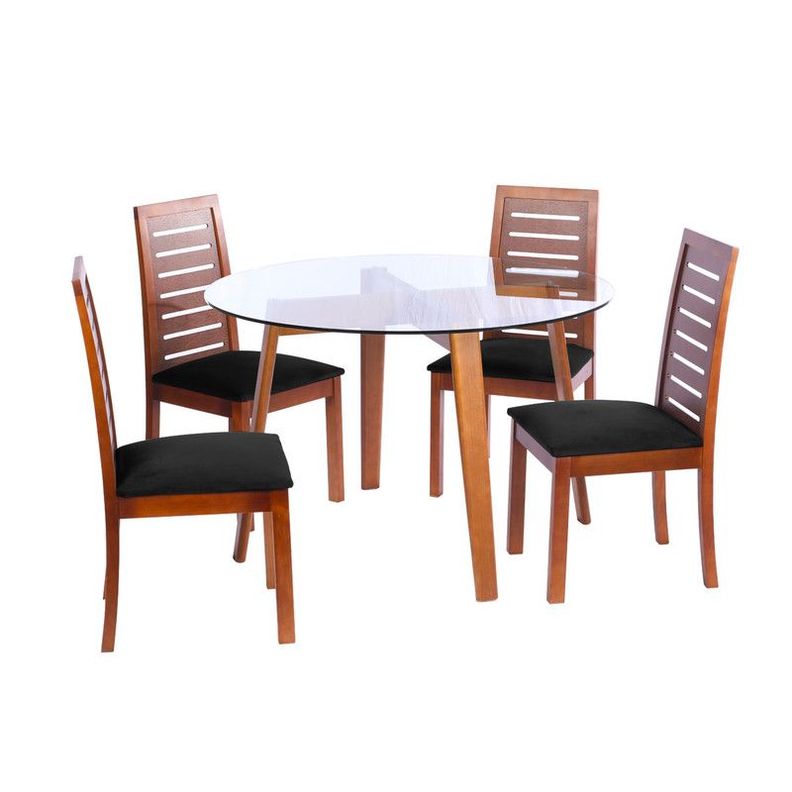 Juego De Comedor Valencia S/Tenerife Tela Negro-0