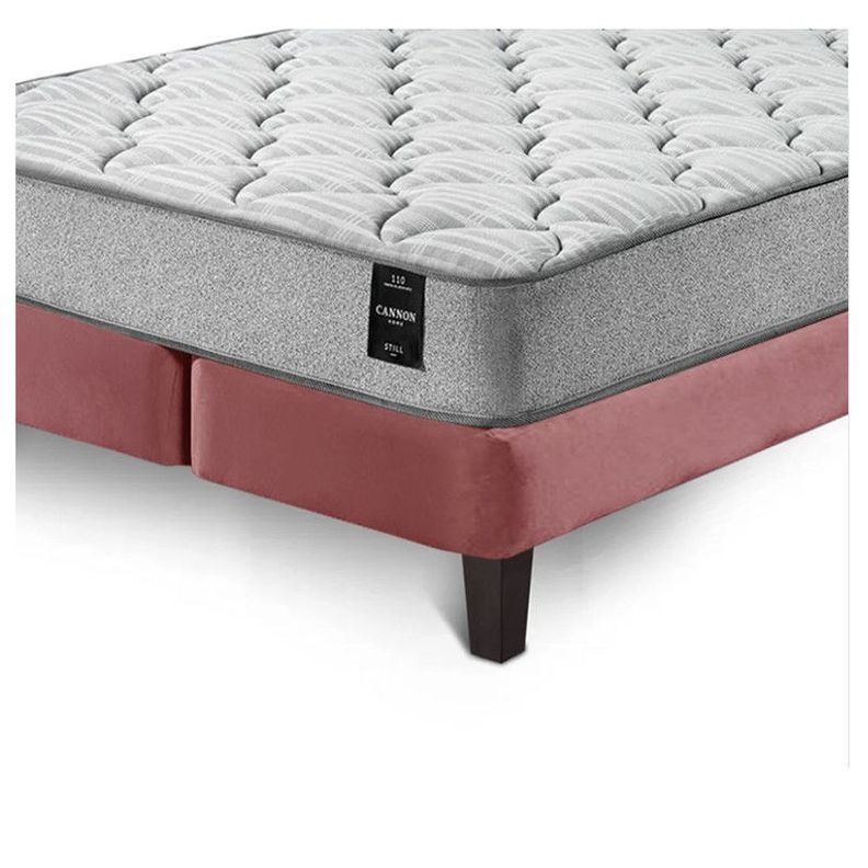 Combo Cama Cannon 2 Plazas Textil + Respaldo Tela Rosa-2