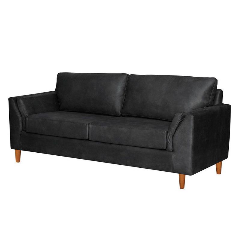 Sofa Milan 3C Con Resortes Pocket Cuero Kentucky Negro-1