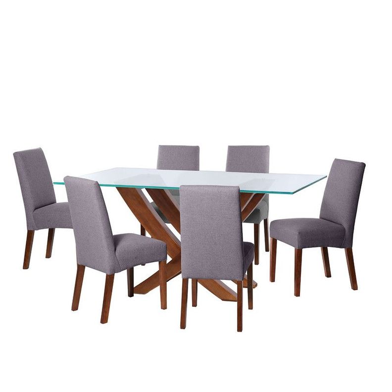 Juego De Comedor Alicante 6 Sillas Cadiz Lino Gris Oscuro-0