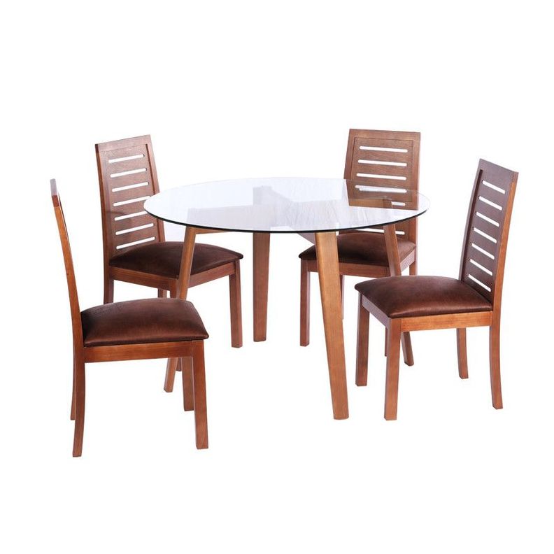 Juego De Comedor Valencia S/Tenerife Cuero Cafe Moro-0