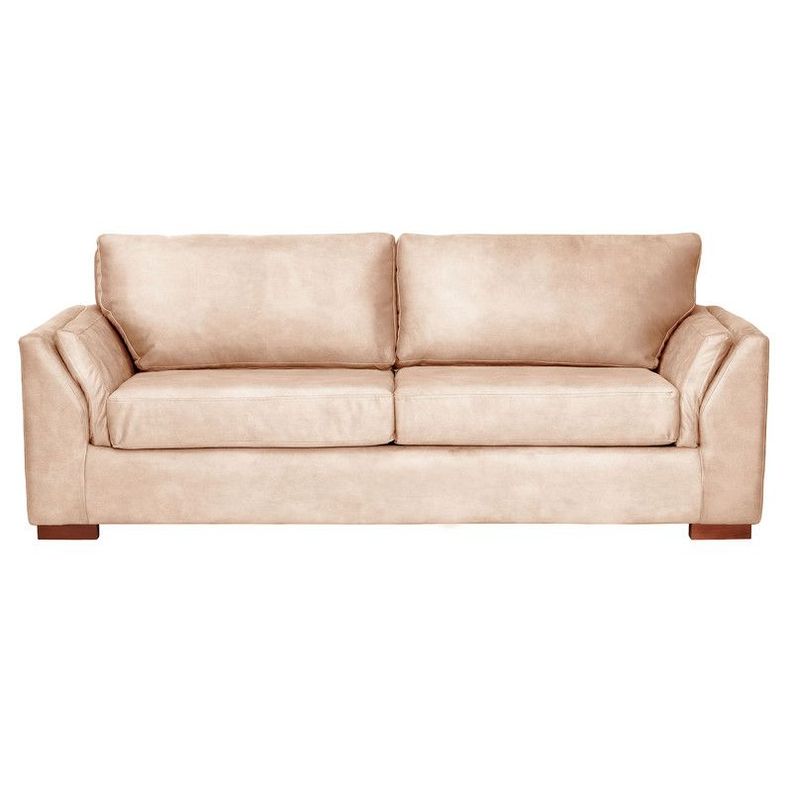 Sofa Cama Milan 2Pl Con Resortes Pocket Cuero Kentucky Beige-1