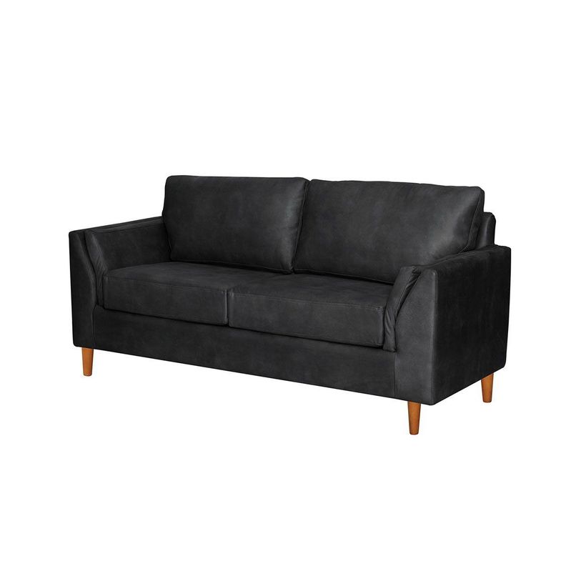 Sofa Milan 2C Con Resortes Pocket Cuero Kentucky Negro-1