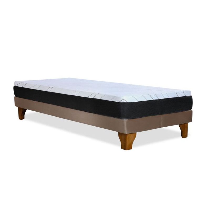 Cama Europea Zen Pro 1.5 Pza Tela Velvet Beige-1