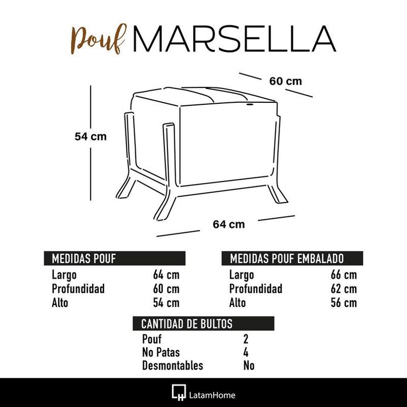 Pouf Marsella  Cuero Kentucky Beige-2