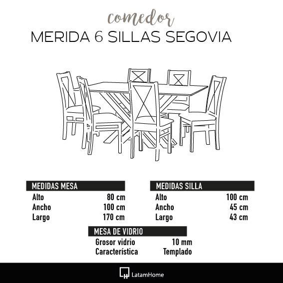Juego De Comedor Merida 6 Sillas Segovia Pu Negro-4