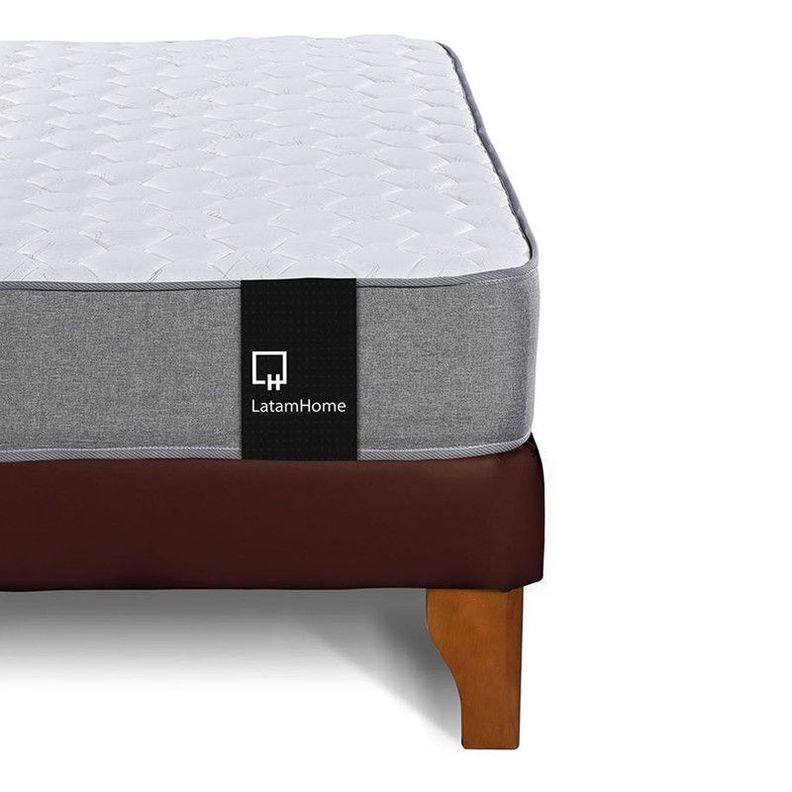 Cama Europea Zen Best Tela Pu Chocolate 2 Plazas + Respaldo-4
