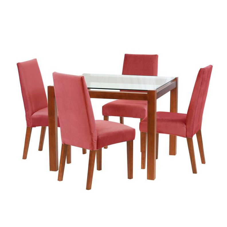 Juego De Comedor Barcelona 1000X1000 S/Cadiz Tela Palo Rosa-0
