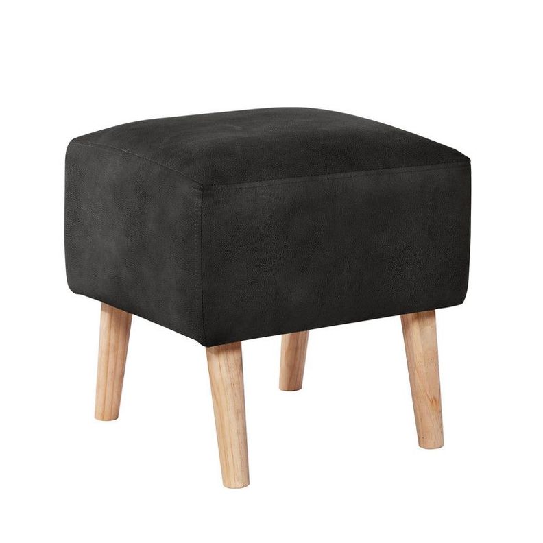 Pouf Burdeos  Cuero Kentucky Negro-0