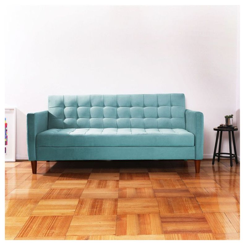 FUTON GENOVA  TELA VELVET TURQUESA