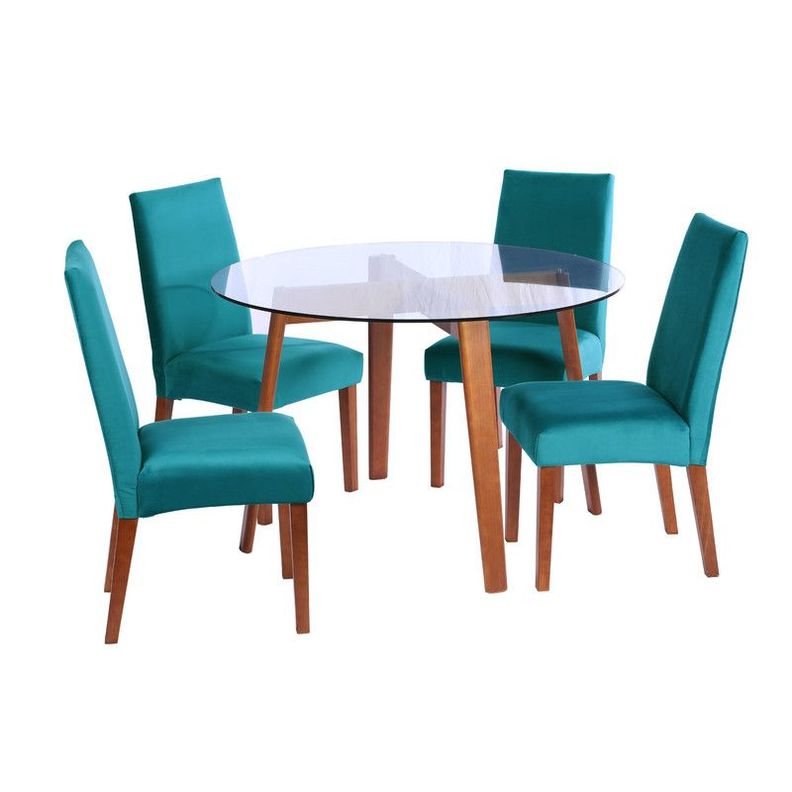Juego De Comedor Valencia S/Cadiz Tela Turquesa-0