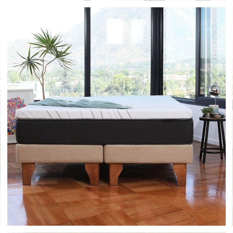 Cama Zen Top Foam Hybrid Lino Natural Super King-0