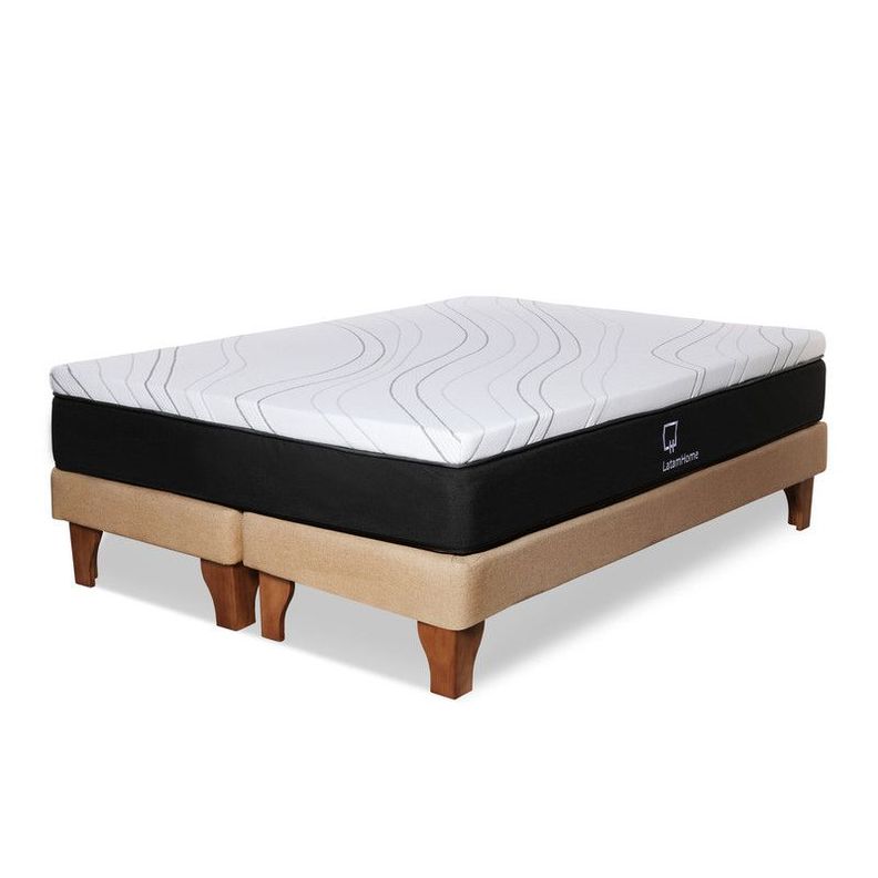 Cama Zen Top Foam Hybrid Lino Natural Super King-1