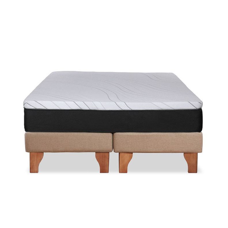 Cama Zen Top Foam Hybrid Lino Natural Super King-5
