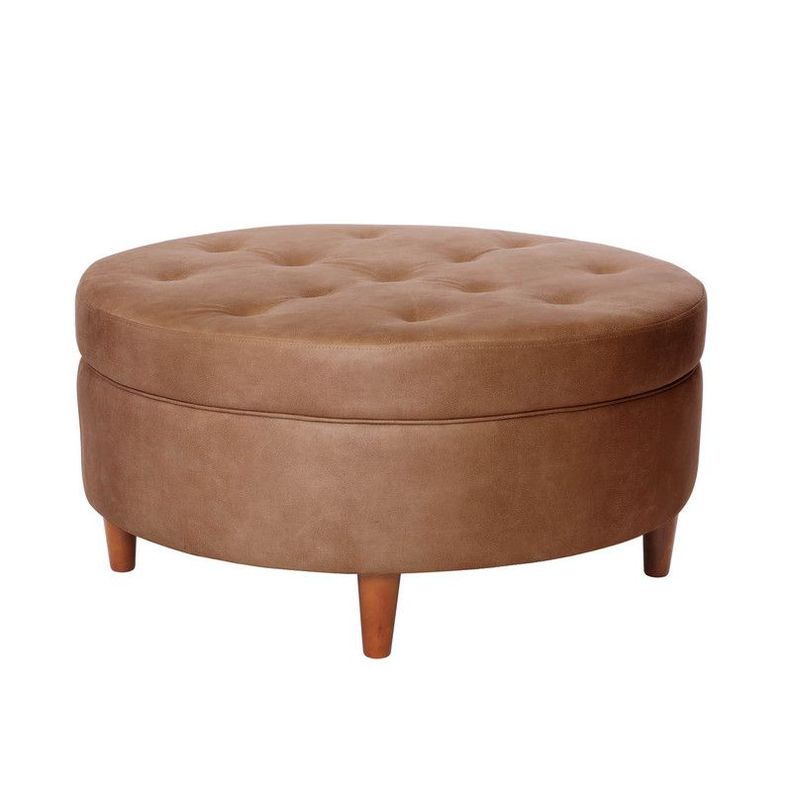 Pouf Paris  Cuero Kentucky Tabaco-0