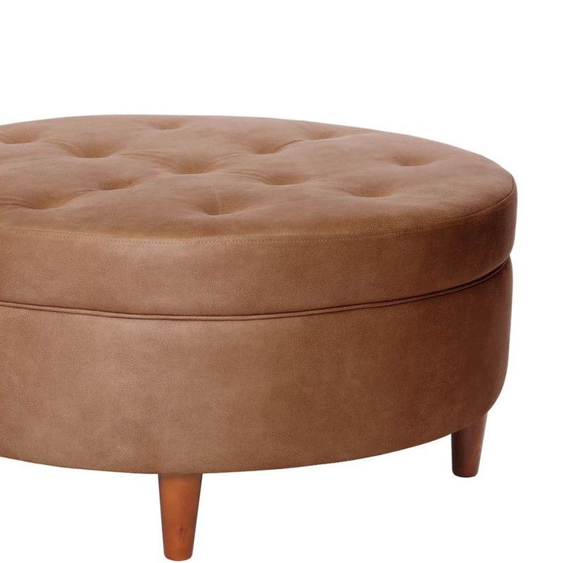 Pouf Paris  Cuero Kentucky Tabaco-1