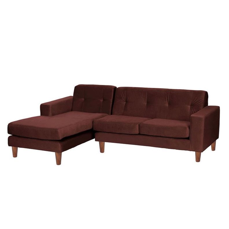 Sofa Chaiselong Izq Salerno Tela  Velvet  Chocolate-1