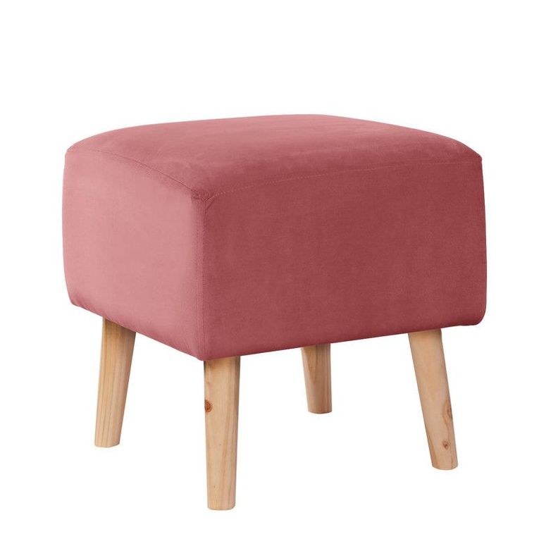 Pouf Burdeos Tela Velvet Palo Rosa-0