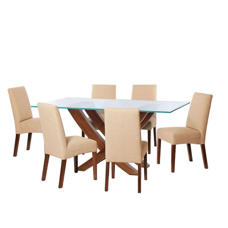 Juego De Comedor Alicante 6 Sillas Cadiz Lino Natural-0
