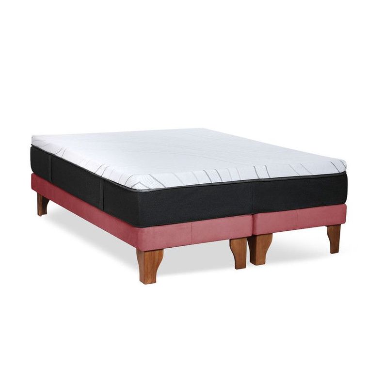 CAMA ZEN TOP FOAM VISCO TELA PALO ROSA 2PZA-2