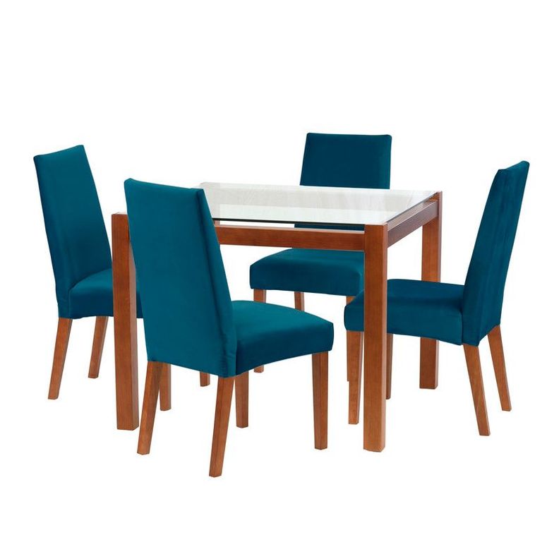 Juego De Comedor Barcelona 1000X1000 S/Cadiz Tela Azul Petroleo-0