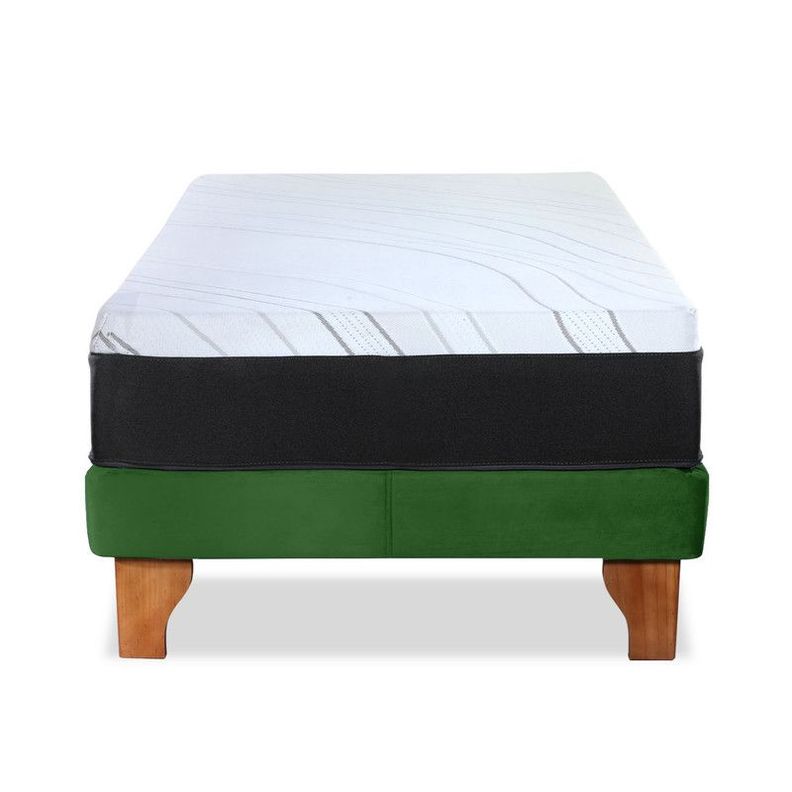 CAMA ZEN TOP FOAM HYBRID TELA VELVET VERDE 1PZA-1