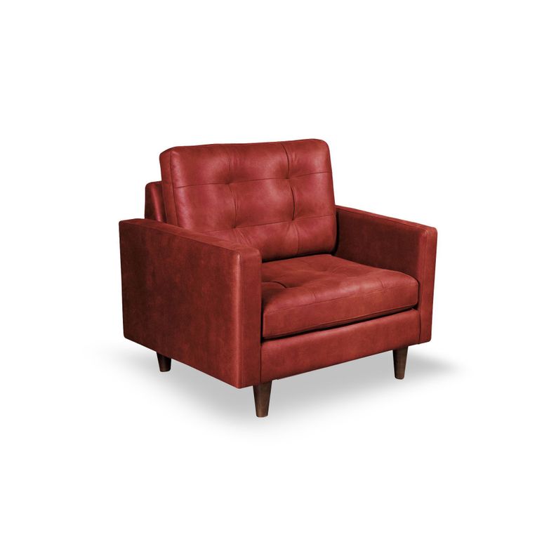 Sofa Napoles 1 Cuerpo Cuero Kentucky Rojo-1