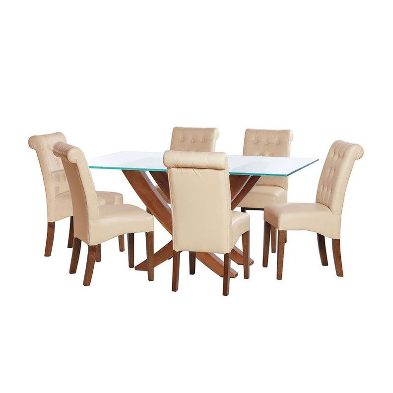 Juego De Comedor Alicante 6 Sillas Oviedo Pu Beige-0