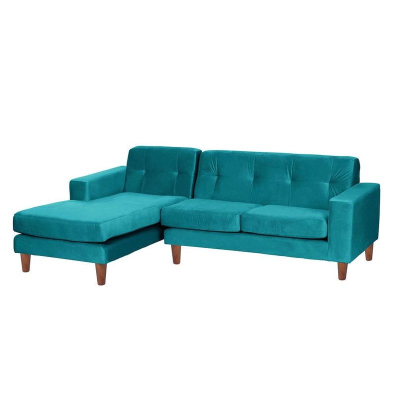 Sofa Chaiselong Izq Salerno Tela  Velvet  Turquesa-1