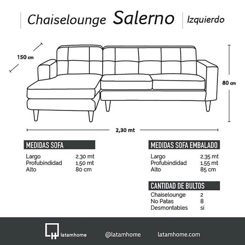 Sofa Chaiselong Izq Salerno Tela  Velvet  Turquesa-3