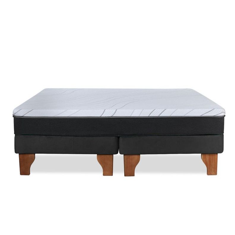 Cama Europea 2 Plazas Zen Pro 150x200 Cm Tela Negro-2
